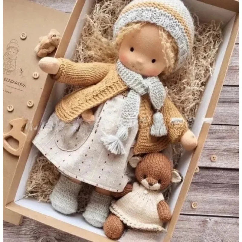 Waldorf-Style Soft Doll with Hand-Sewn Clothing