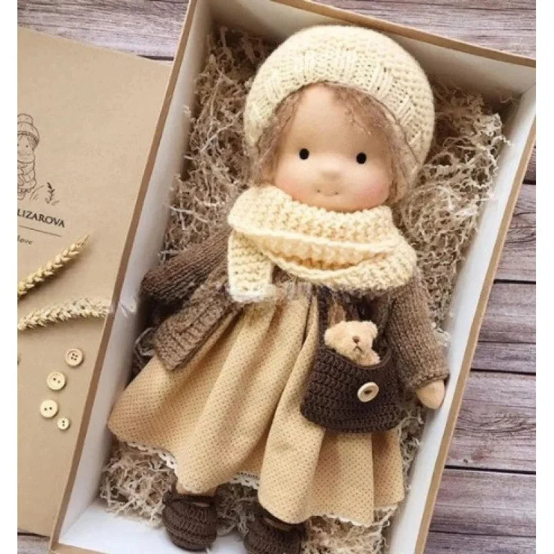 Waldorf-Style Soft Doll with Hand-Sewn Clothing