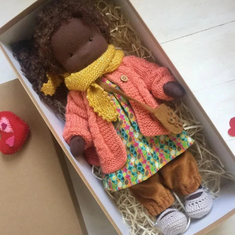 Waldorf-Style Soft Doll with Hand-Sewn Clothing