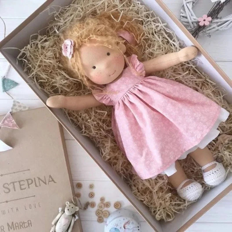 Waldorf-Style Soft Doll with Hand-Sewn Clothing