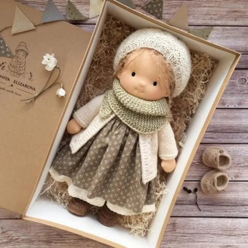 Waldorf-Style Soft Doll with Hand-Sewn Clothing