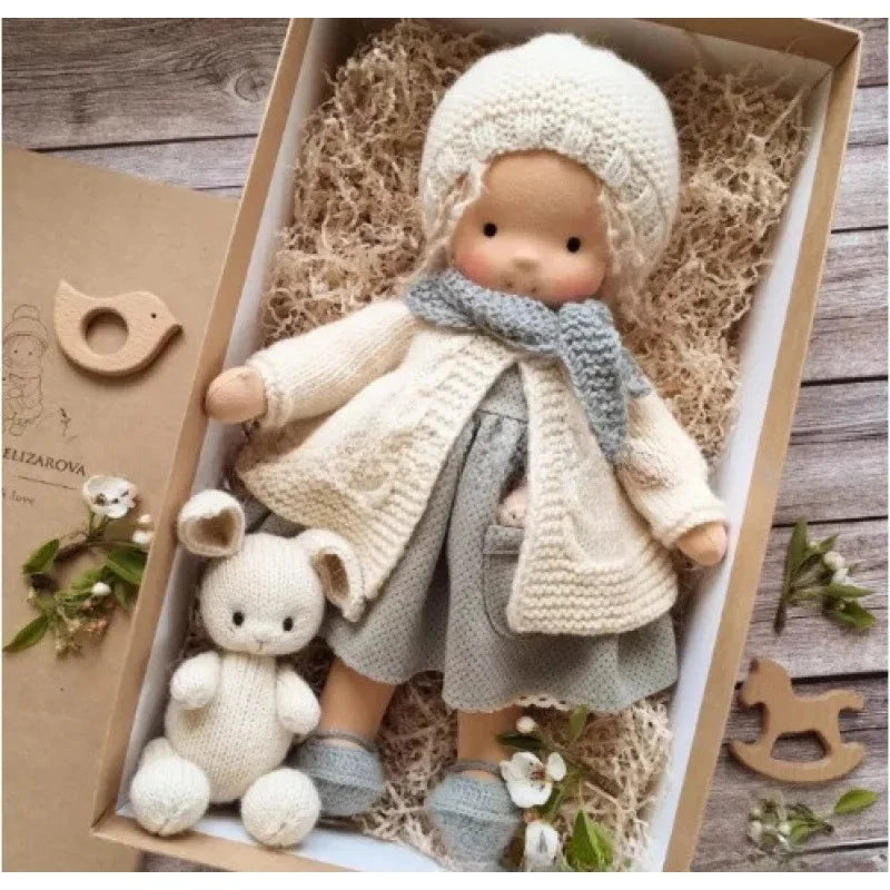 Waldorf-Style Soft Doll with Hand-Sewn Clothing