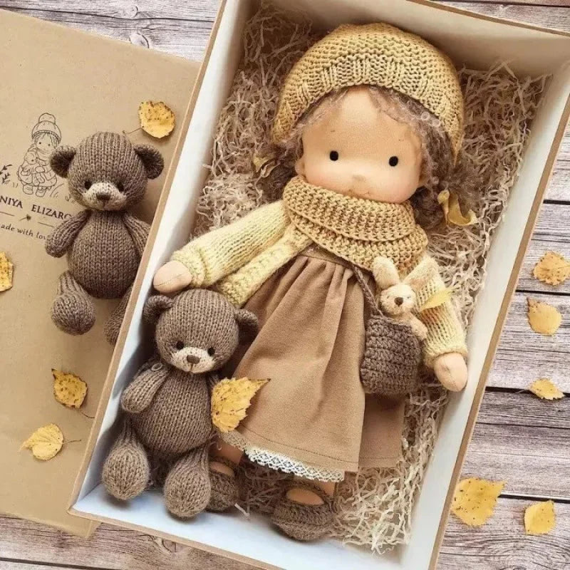 Waldorf-Style Soft Doll with Hand-Sewn Clothing