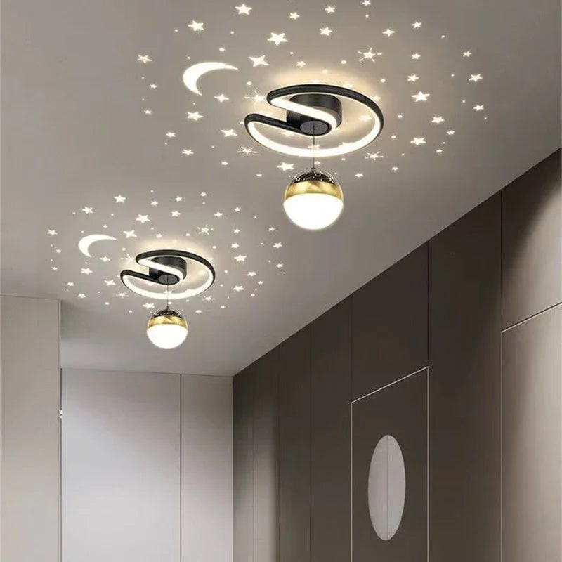 Plafonnier LED Lune et Étoiles avec effet de projection