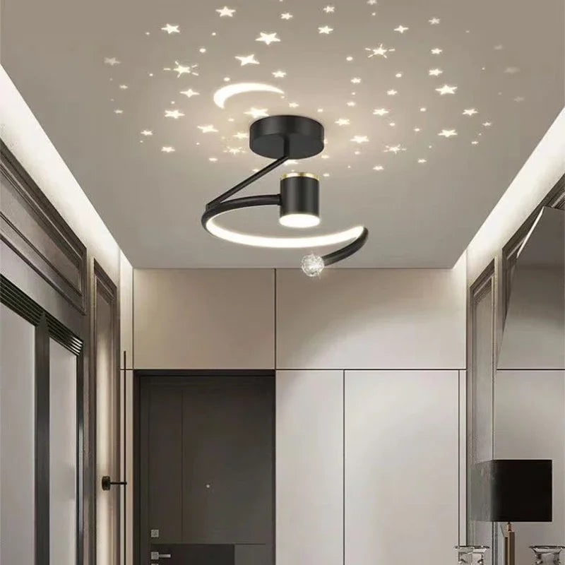 Plafonnier LED Lune et Étoiles avec effet de projection