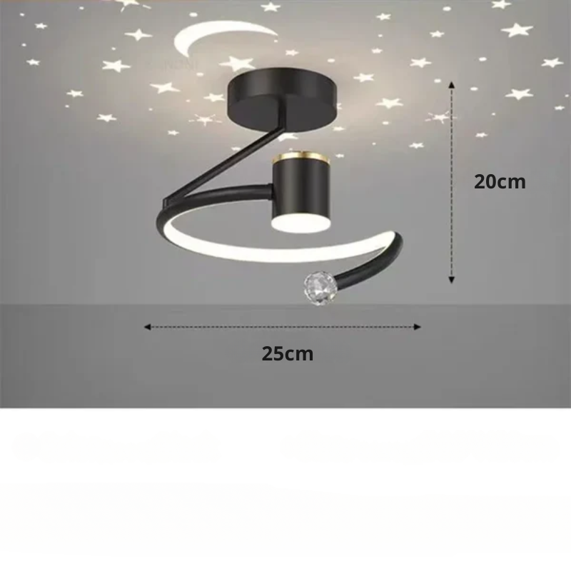 Plafonnier LED Lune et Étoiles avec effet de projection