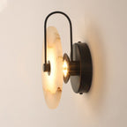 Round Alabaster-Effect Wall Sconce