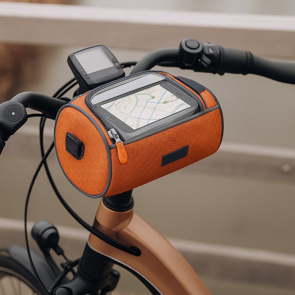 Fahrradlenkertasche mit Handyhalterung und Touchscreen-Funktion