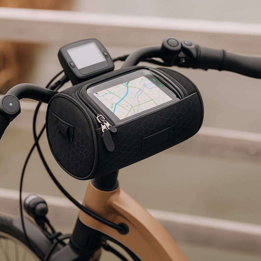 Fahrradlenkertasche mit Handyhalterung und Touchscreen-Funktion