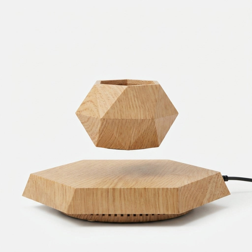 Svævende plantepotte med magnetisk levitation