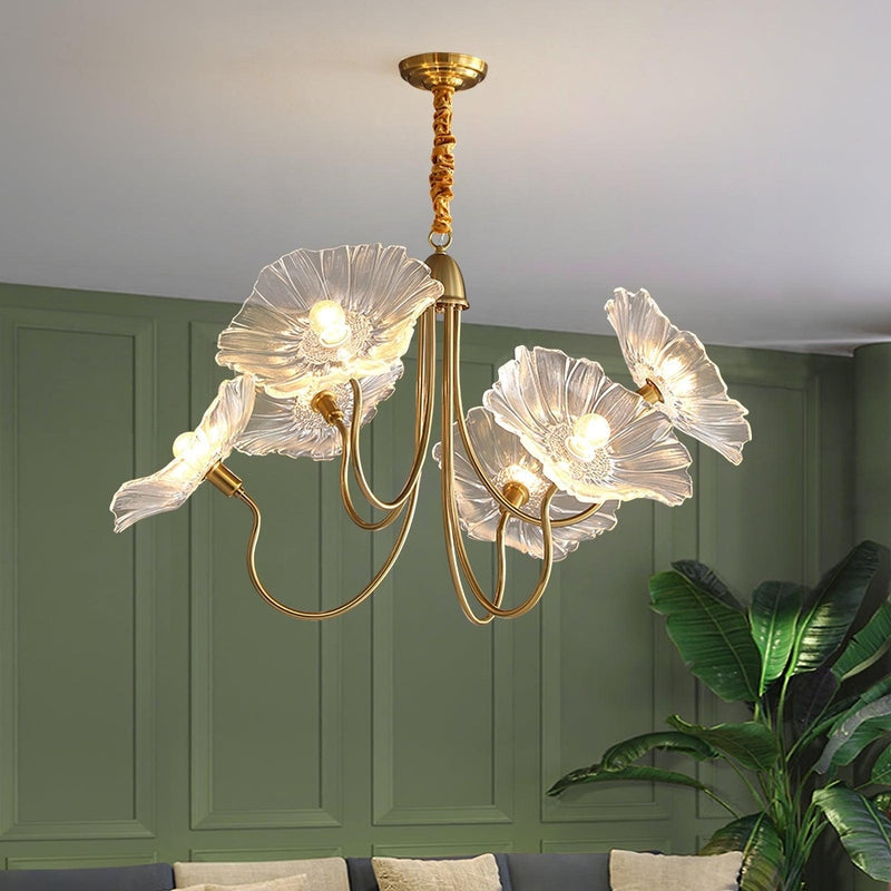Glas-Pendelleuchte „Lotusblume“