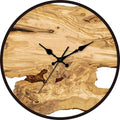 Natural Wood & Epoxy Silent Roman Numeral Wall Clock