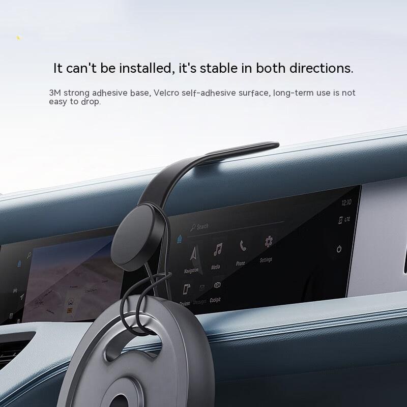 CO2-bøjelig magnetisk mobiltelefonholder til bilen med justerbart instrumentbrætfæste