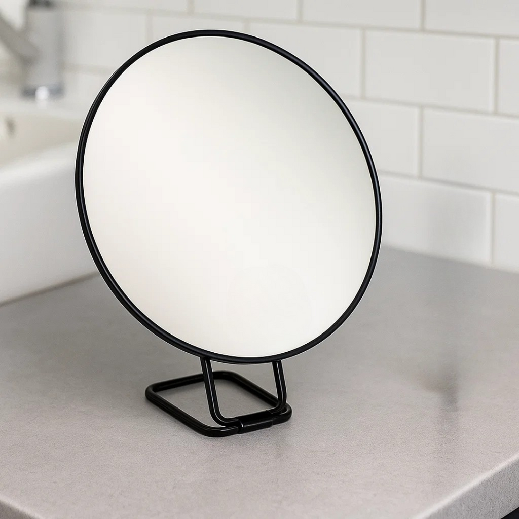 Round Magnifying Makeup Mirror with Foldable Stand