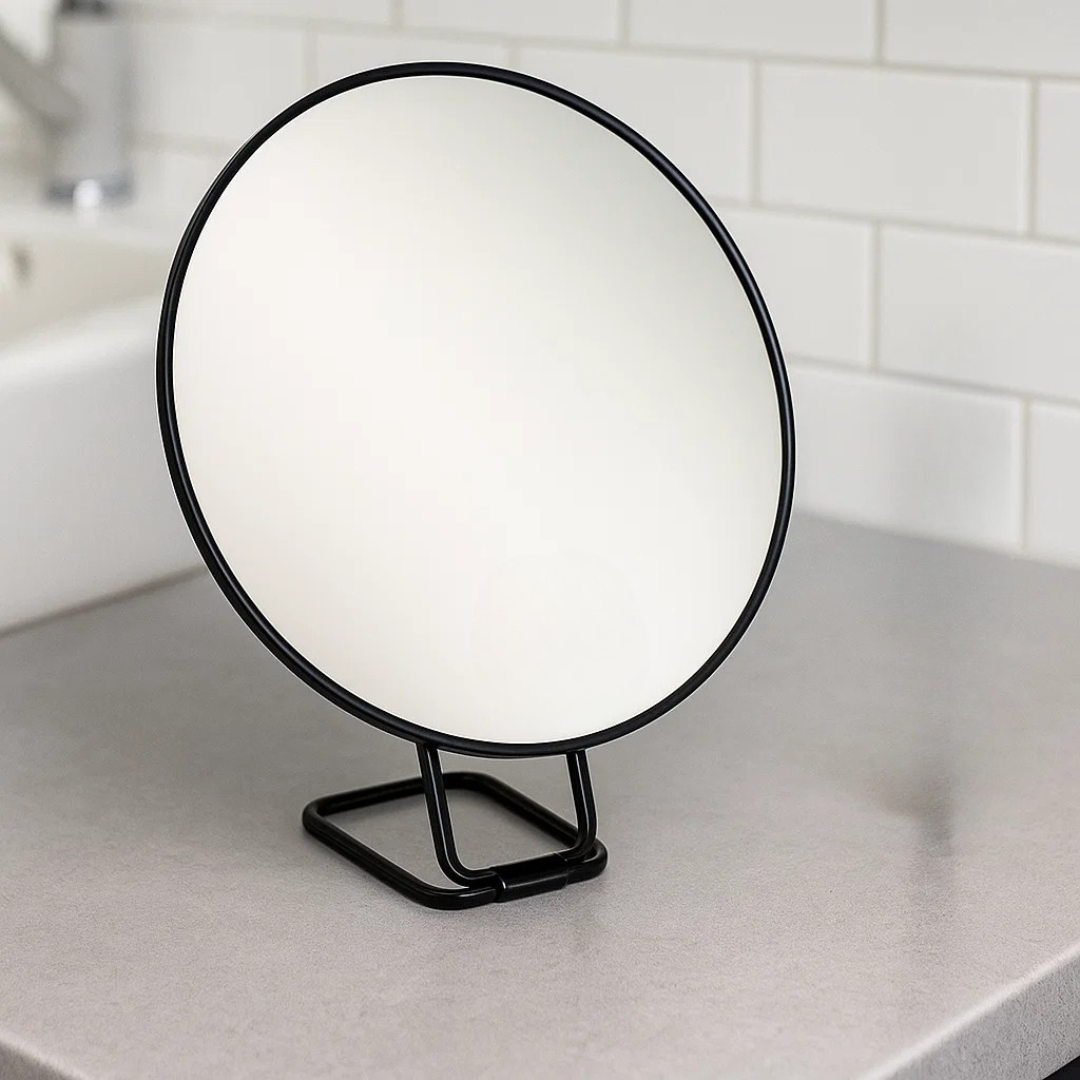 Round Magnifying Makeup Mirror with Foldable Stand