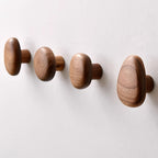Natural Wooden Wall Hooks with Rounded Design
