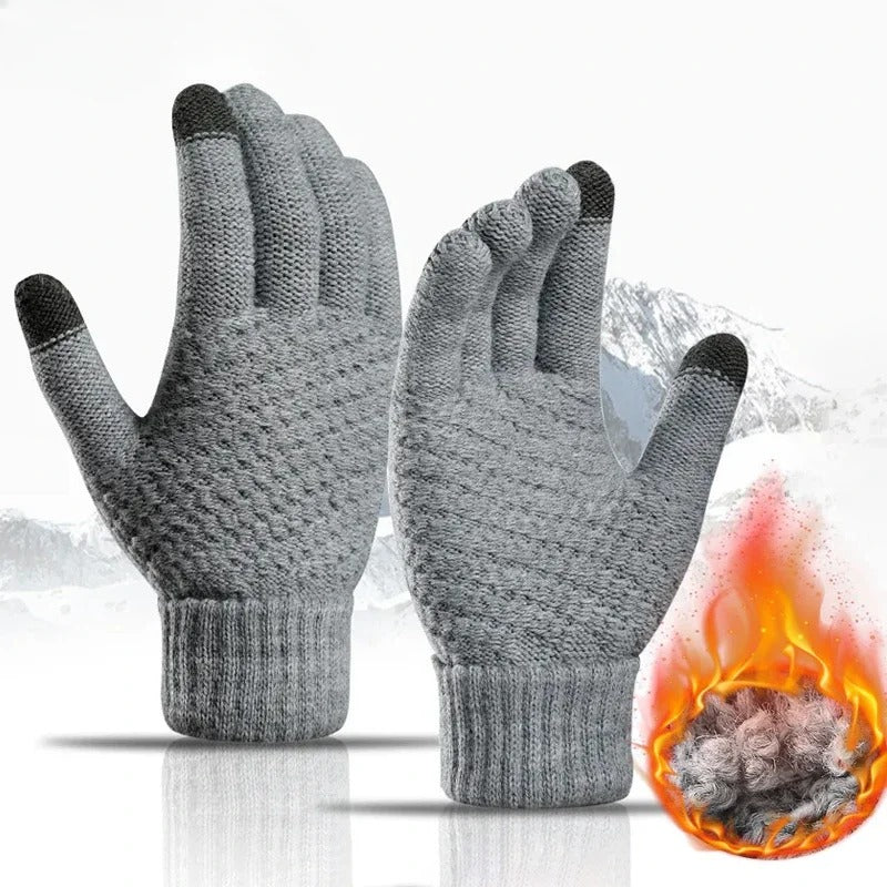 Textured Knit Winter Gloves