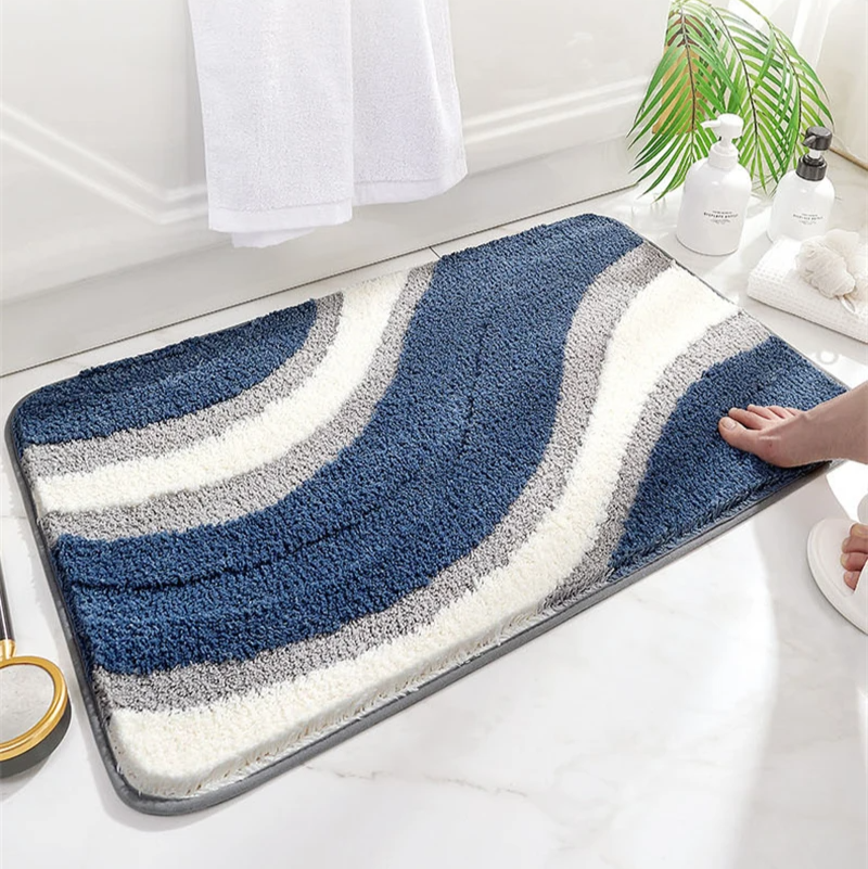 Stonebridge Plush Absorbent Wave Bath Rug