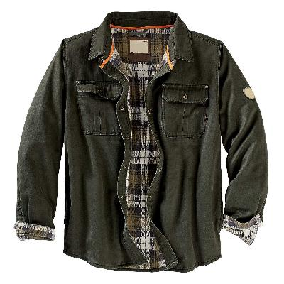 Men’s Plaid-Lined Utility Shirt Jacket