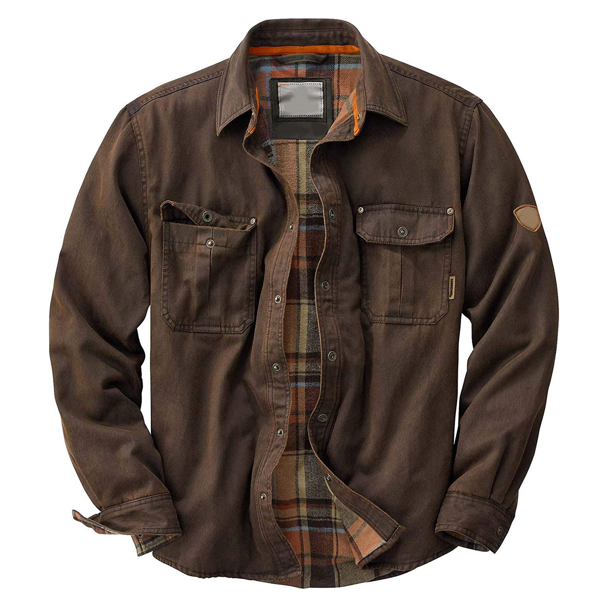 Men’s Plaid-Lined Utility Shirt Jacket
