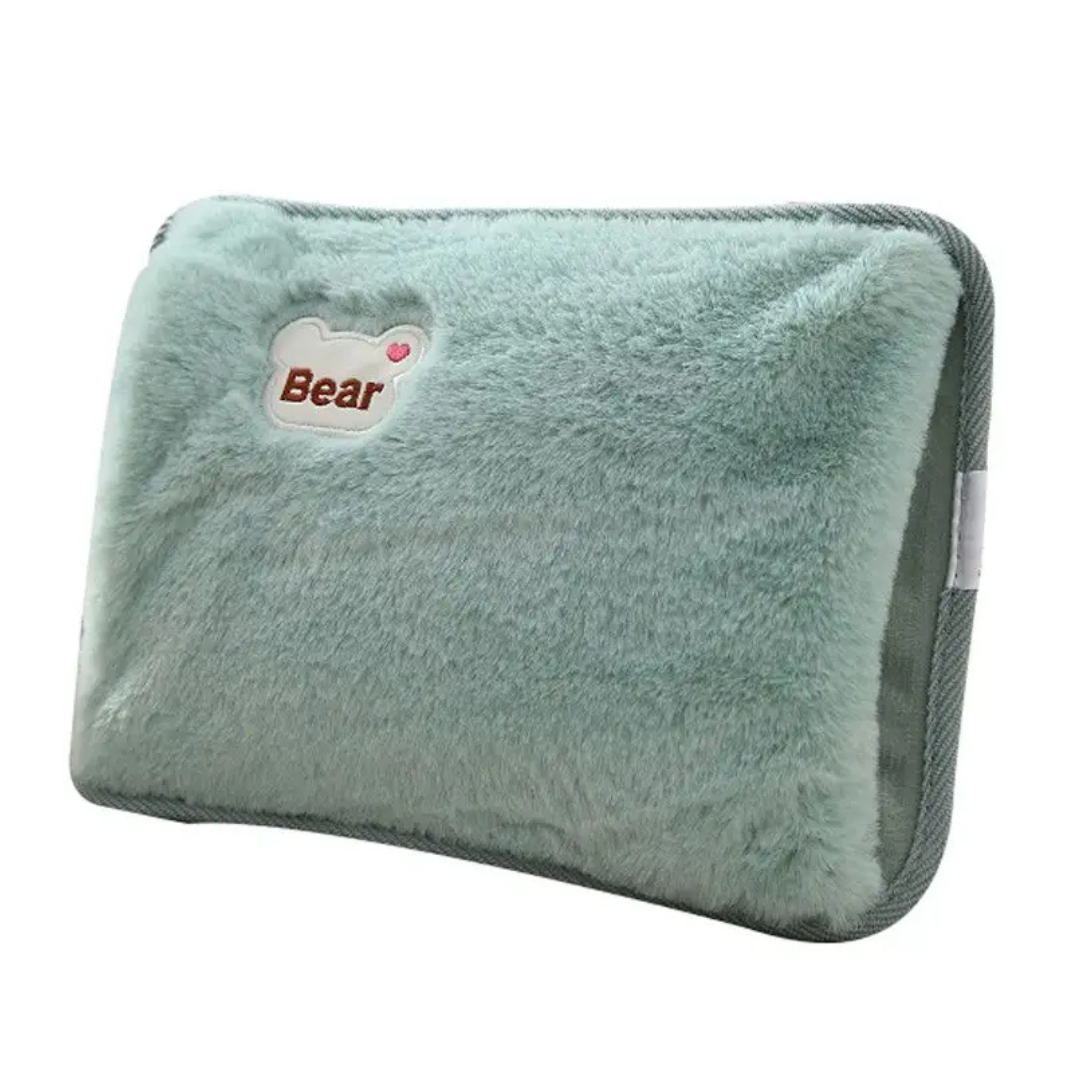 Housse de coussin en polaire motif ours