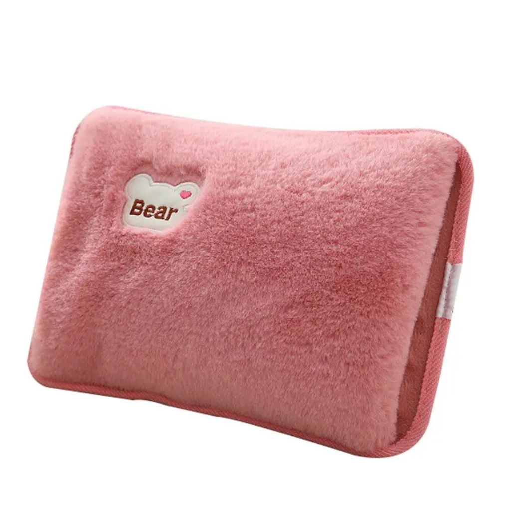 Housse de coussin en polaire motif ours