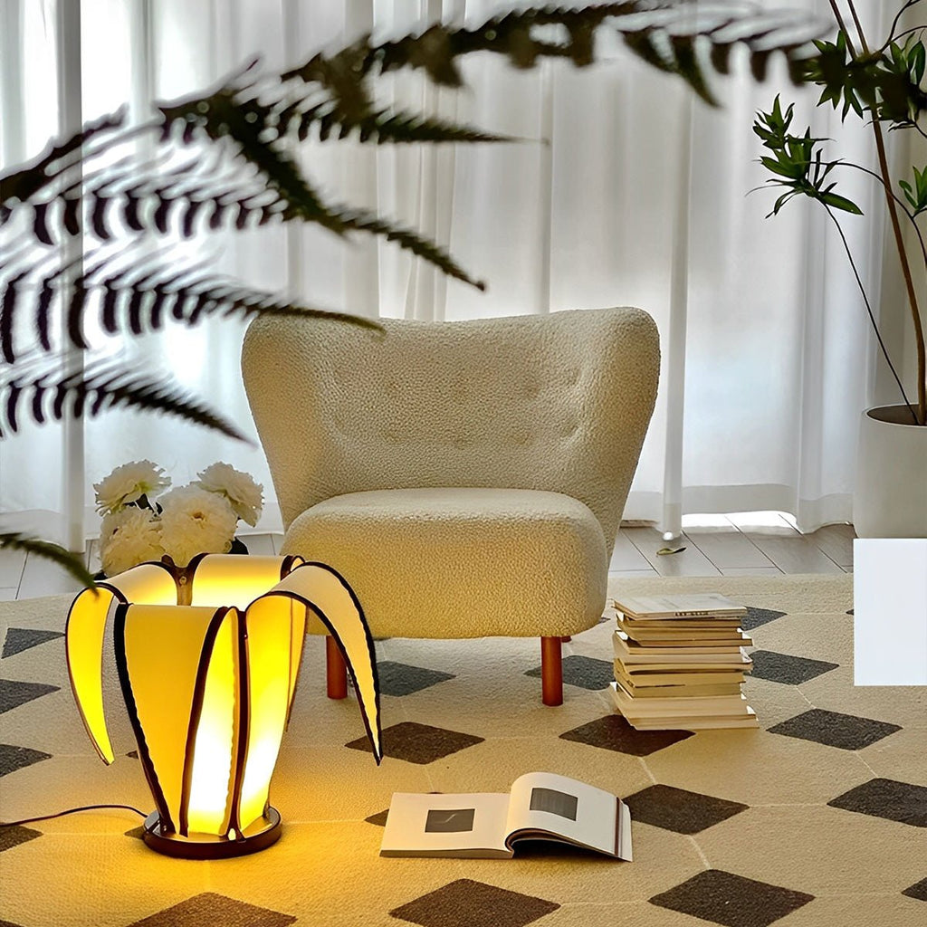 Podłogowa lampa LED ze ściemnianiem w kształcie banana