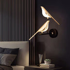 LED-væglampe med to fugle og justerbart magnetisk design