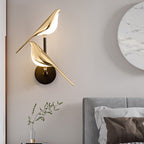 LED-væglampe med to fugle og justerbart magnetisk design