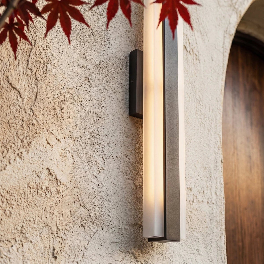 Lampada da parete lineare moderna a LED per esterni con doppio pannello e telecomando