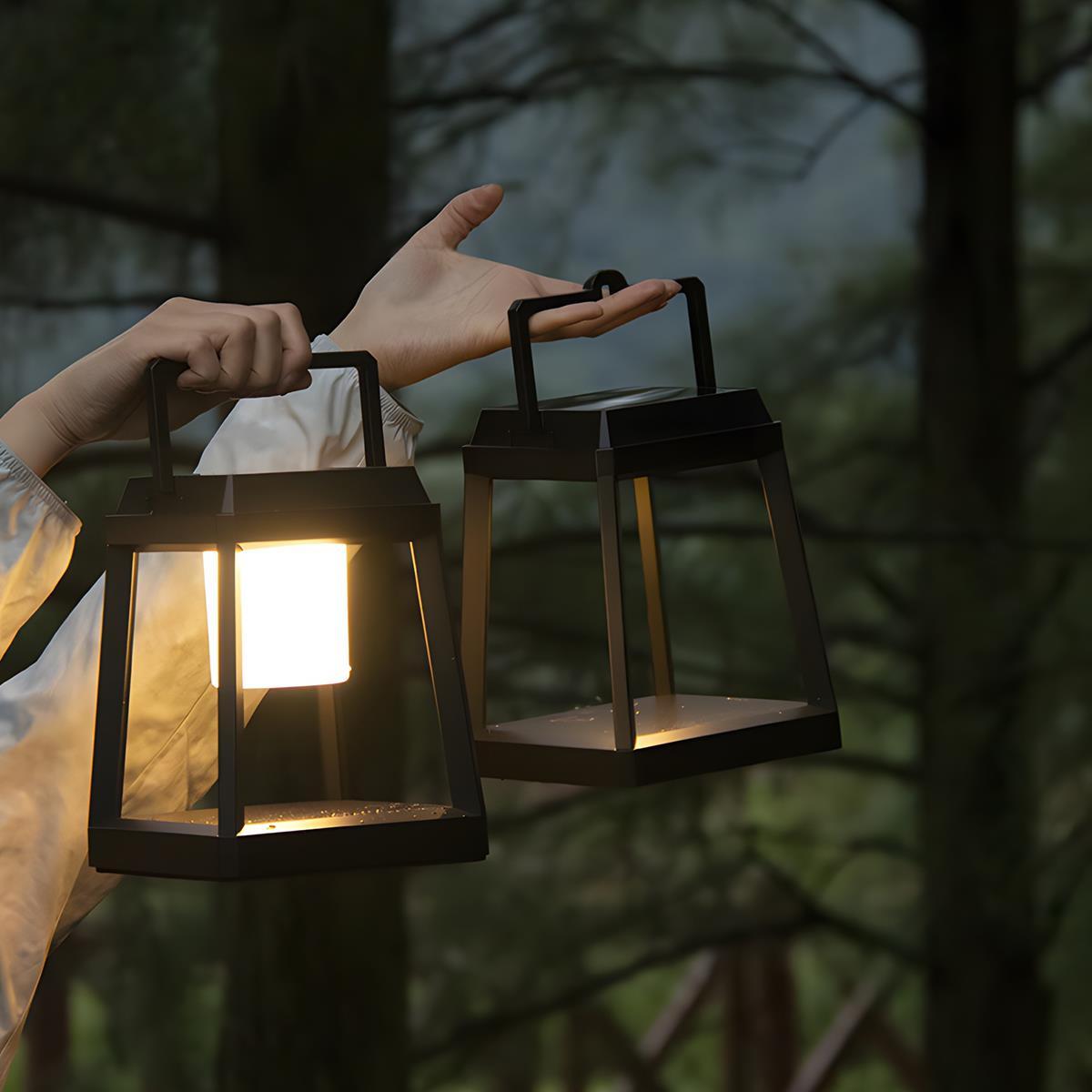 Wodoodporny zewnętrzny lampion stołowy LED zasilany energią słoneczną