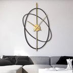 Reloj de pared metálico geométrico moderno con mecanismo de cuarzo silencioso