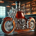Glasdekanter in Motorradform