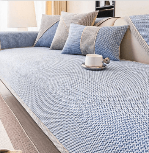 Non-Slip Sofa Throw with Quilted Woven Texture