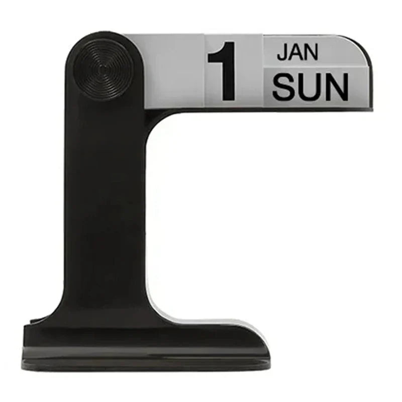 Calendario perpetuo giratorio de escritorio con pantalla minimalista y soporte estable
