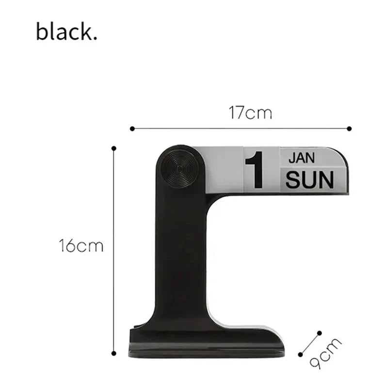 Calendario perpetuo giratorio de escritorio con pantalla minimalista y soporte estable