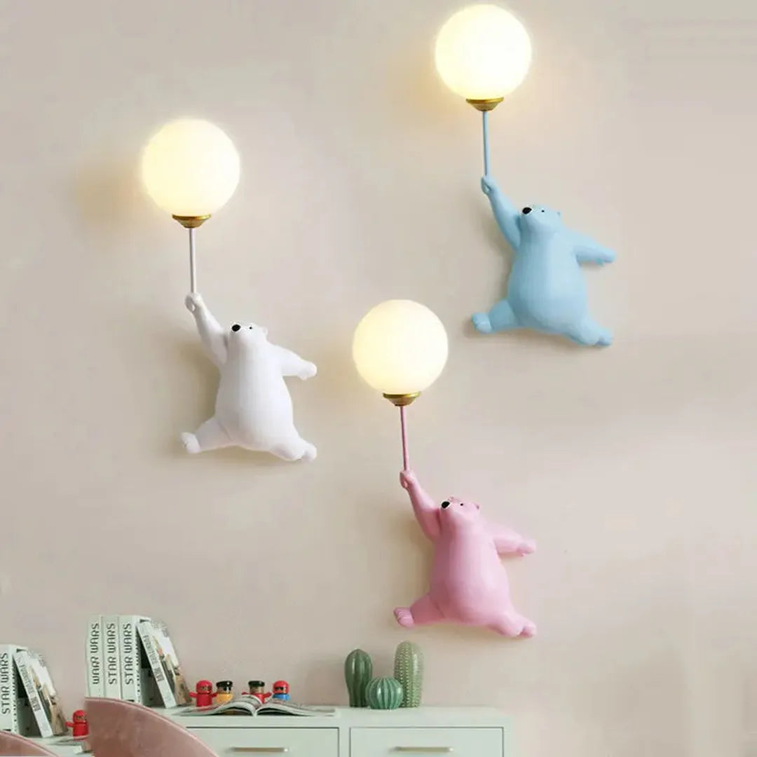 Children’s Animal Wall Lamp with 3D Printed Globe Shade