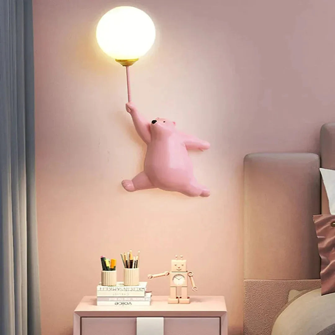 Children’s Animal Wall Lamp with 3D Printed Globe Shade