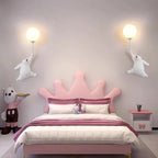 Children’s Animal Wall Lamp with 3D Printed Globe Shade