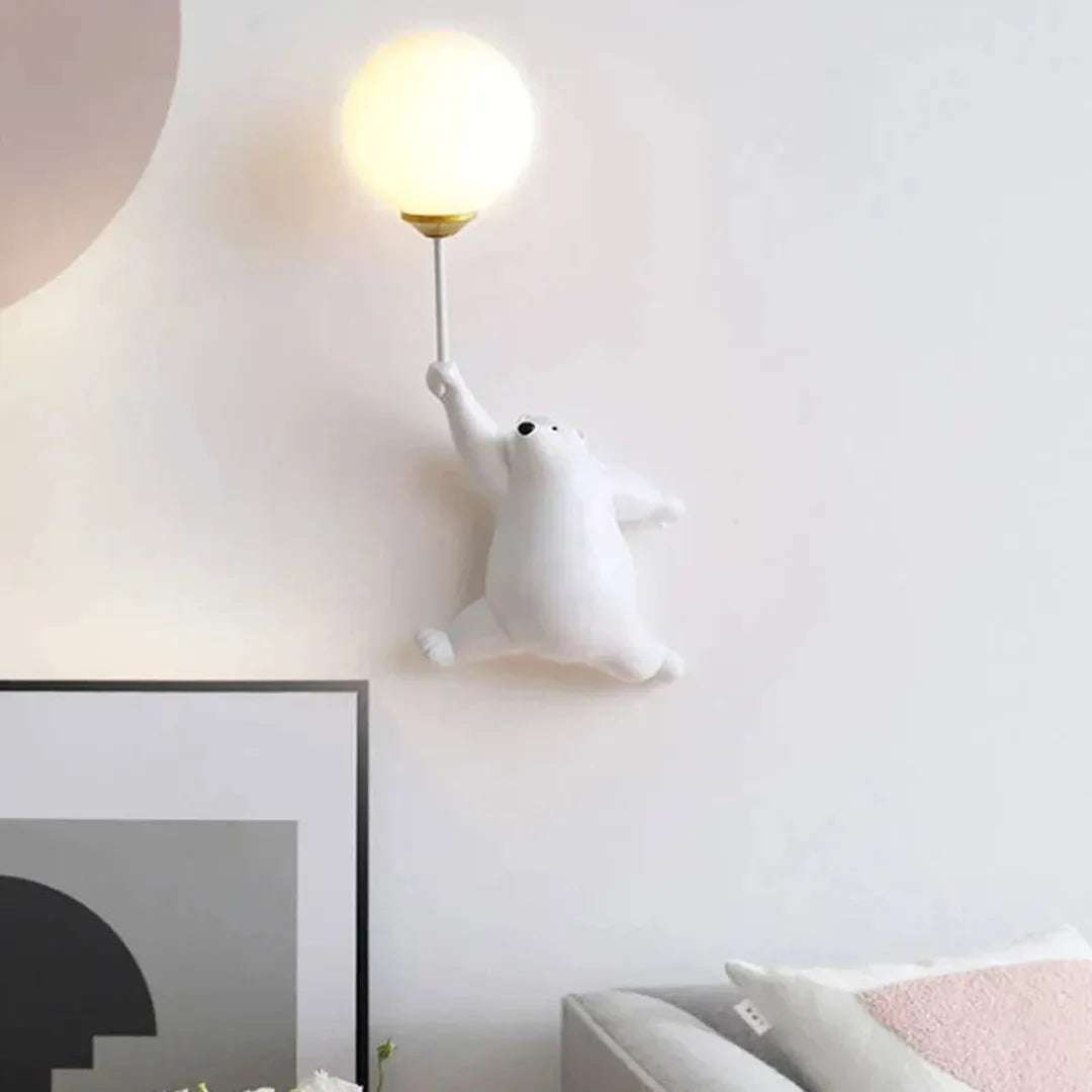 Children’s Animal Wall Lamp with 3D Printed Globe Shade