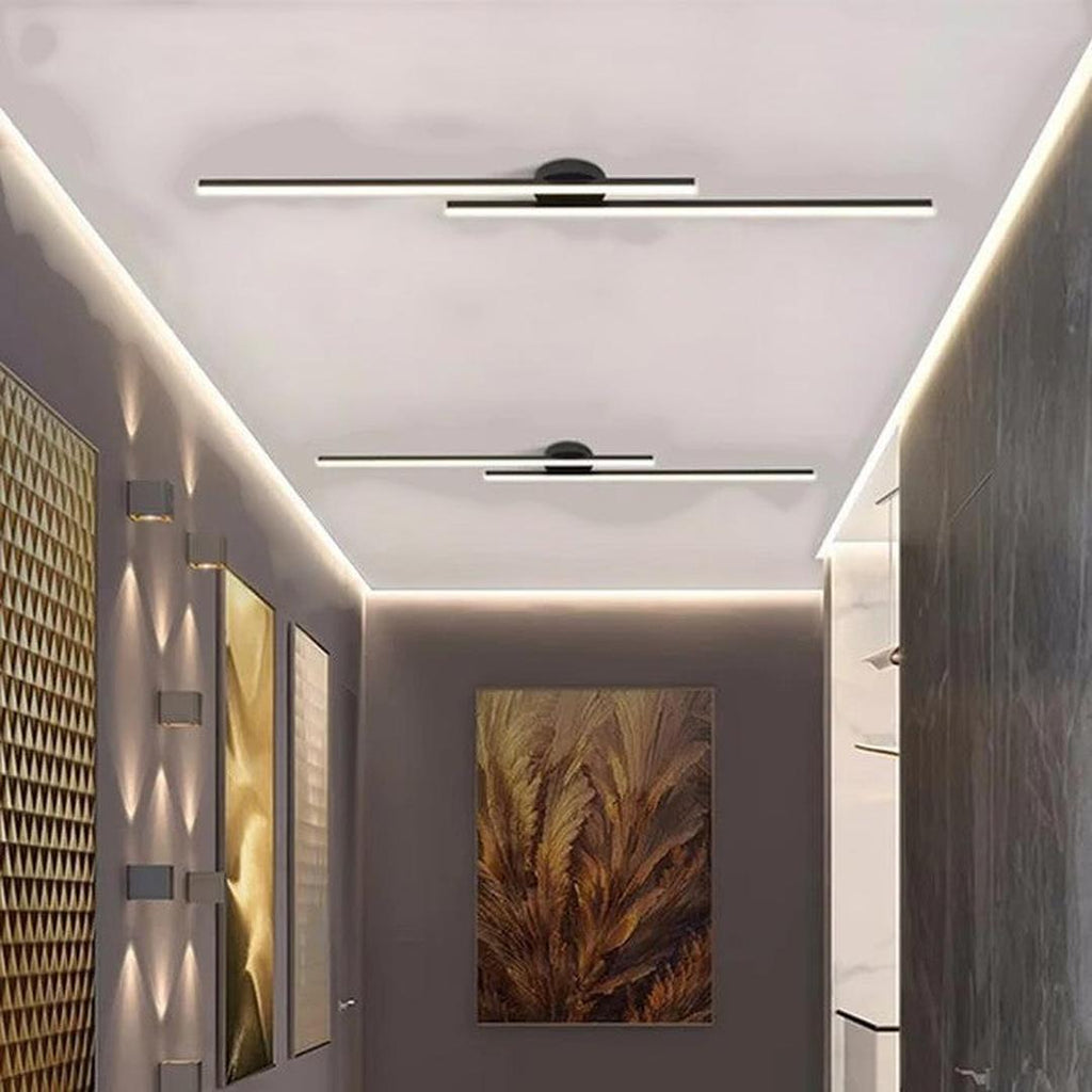 Lineært LED-loftlys med minimalistisk aluminiumsdesign