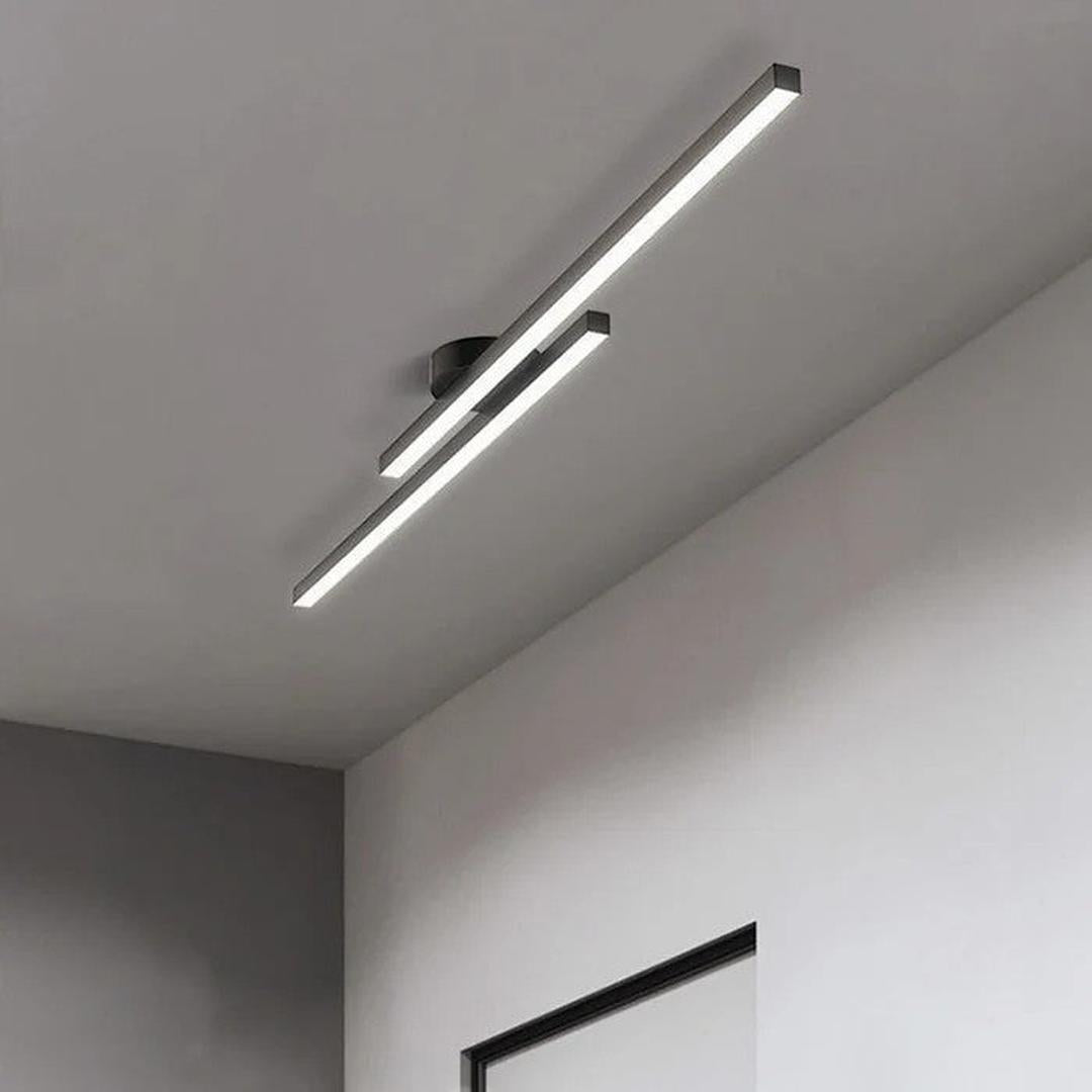 Lineare LED-Deckenleuchte im minimalistischen Aluminiumdesign