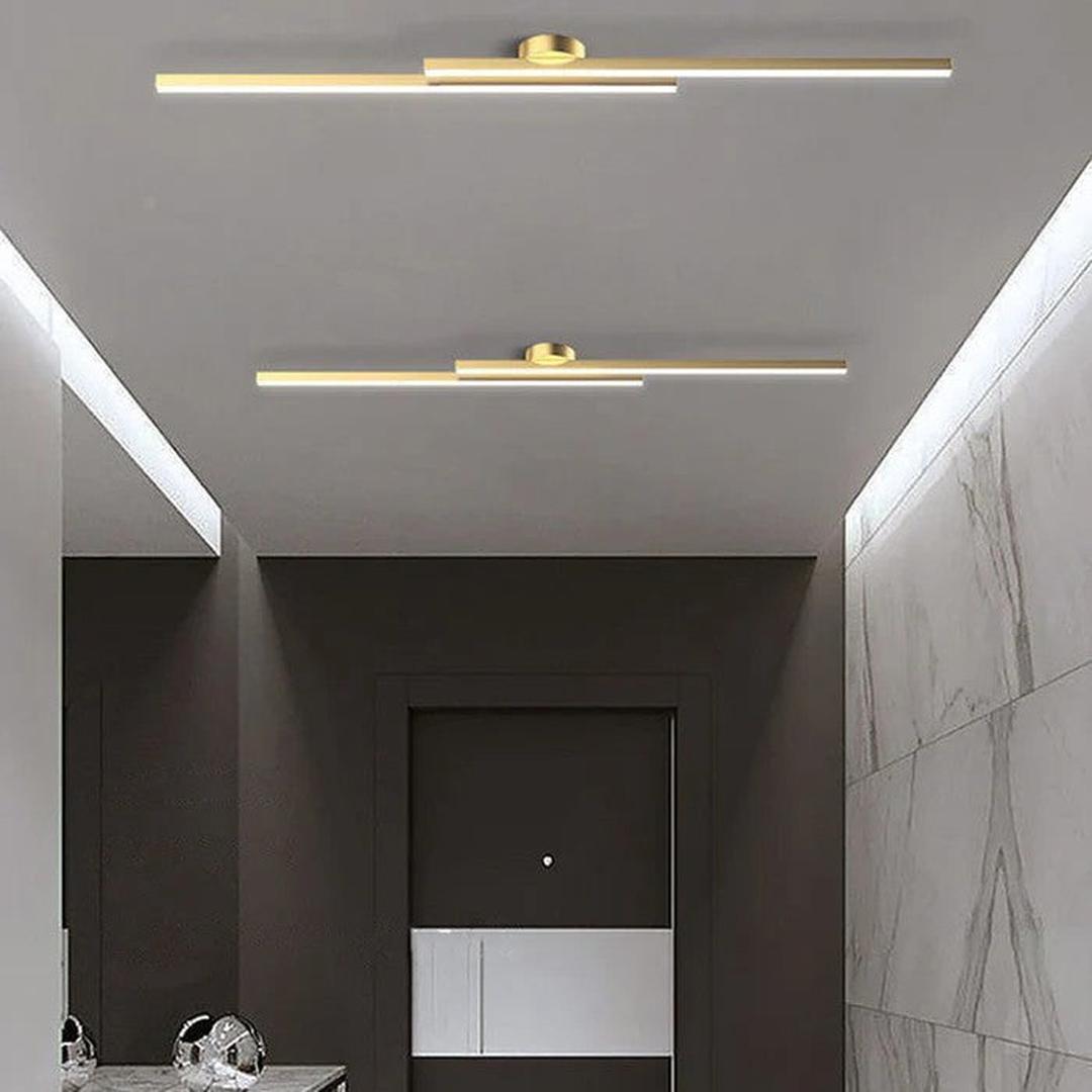 Lineare LED-Deckenleuchte im minimalistischen Aluminiumdesign