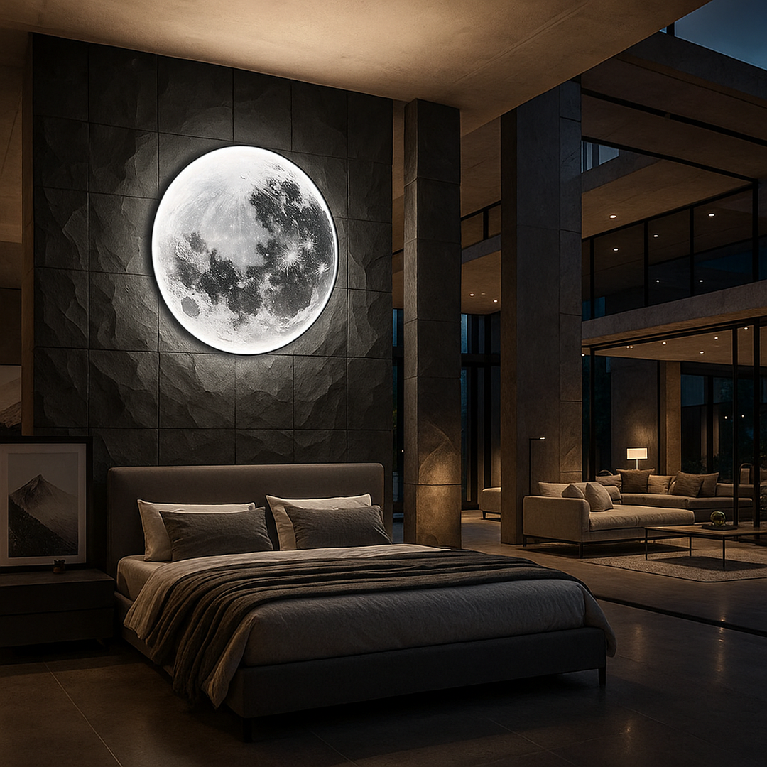 Full Moon LED Wall Light with Realistic Lunar Design