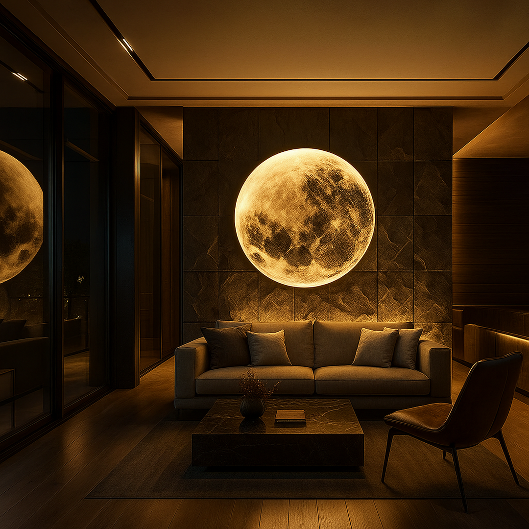 Full Moon LED Wall Light with Realistic Lunar Design