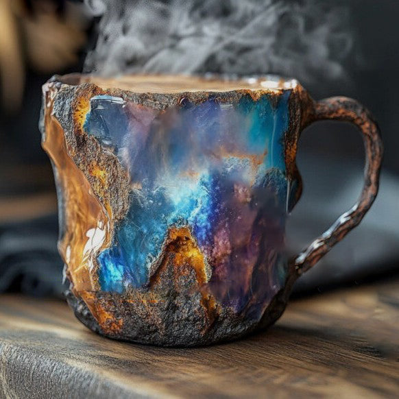 Handmade Mineral Crystal Mug with Natural Stone Texture