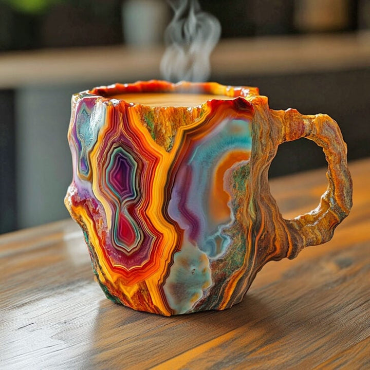 Handmade Mineral Crystal Mug with Natural Stone Texture