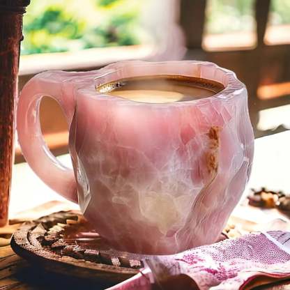 Handmade Mineral Crystal Mug with Natural Stone Texture