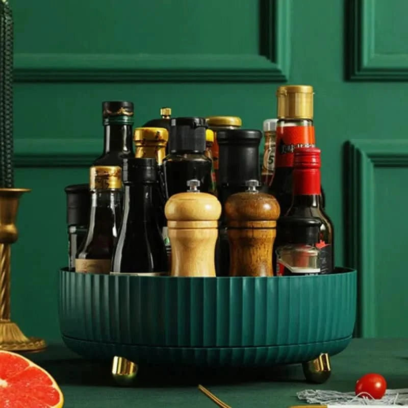 360° roterende Lazy Susan-organisator med rillet design