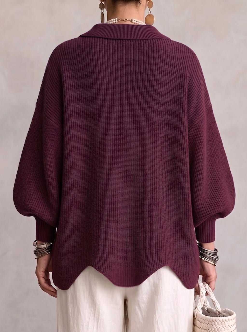 Cardigan in maglia oversize da donna con bottoni sul davanti